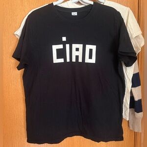 Clare V Black 'Ciao' Graphic Tee